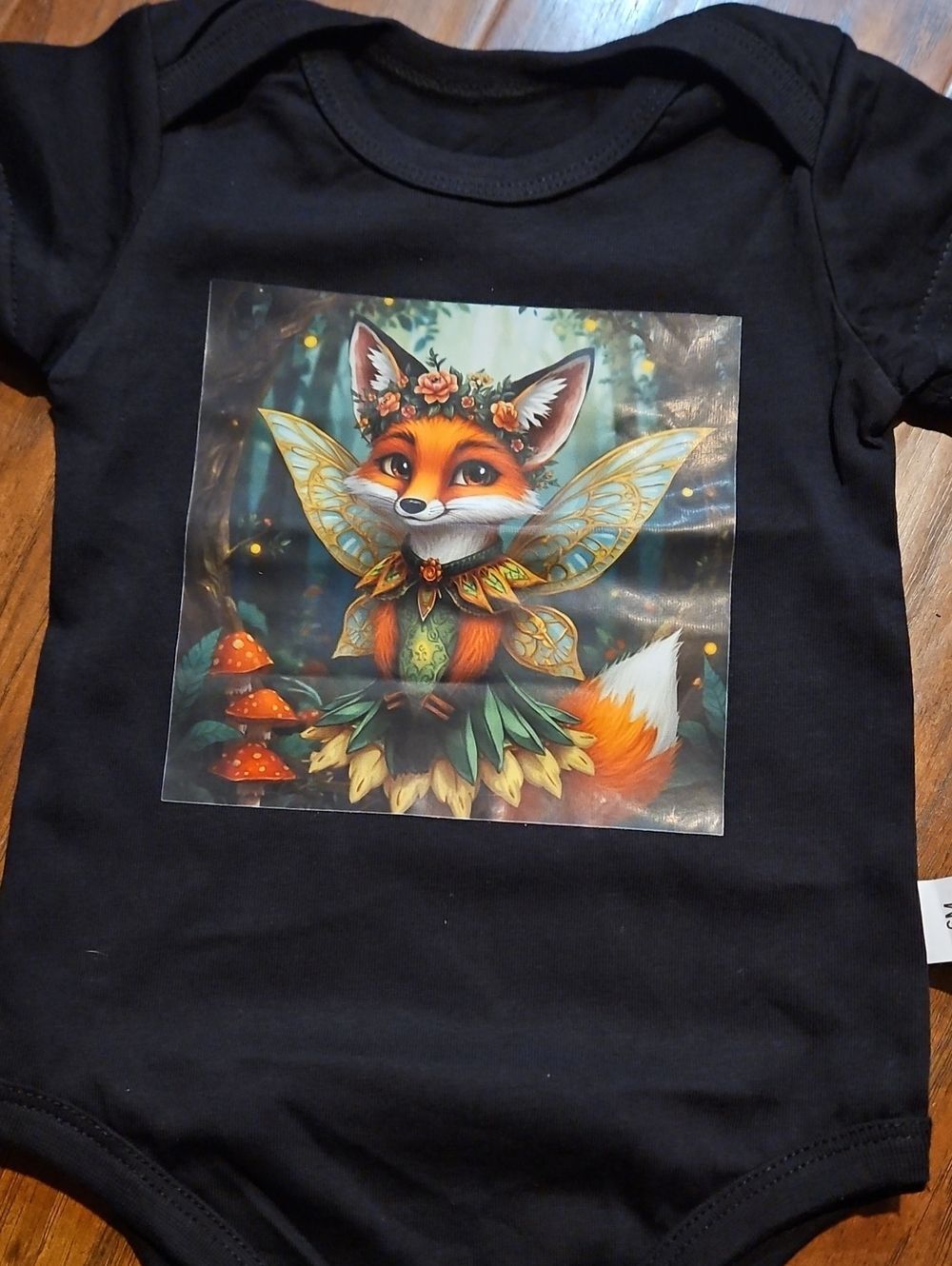 Baby Onesie with Original Colorful Fox Fairy Graphic